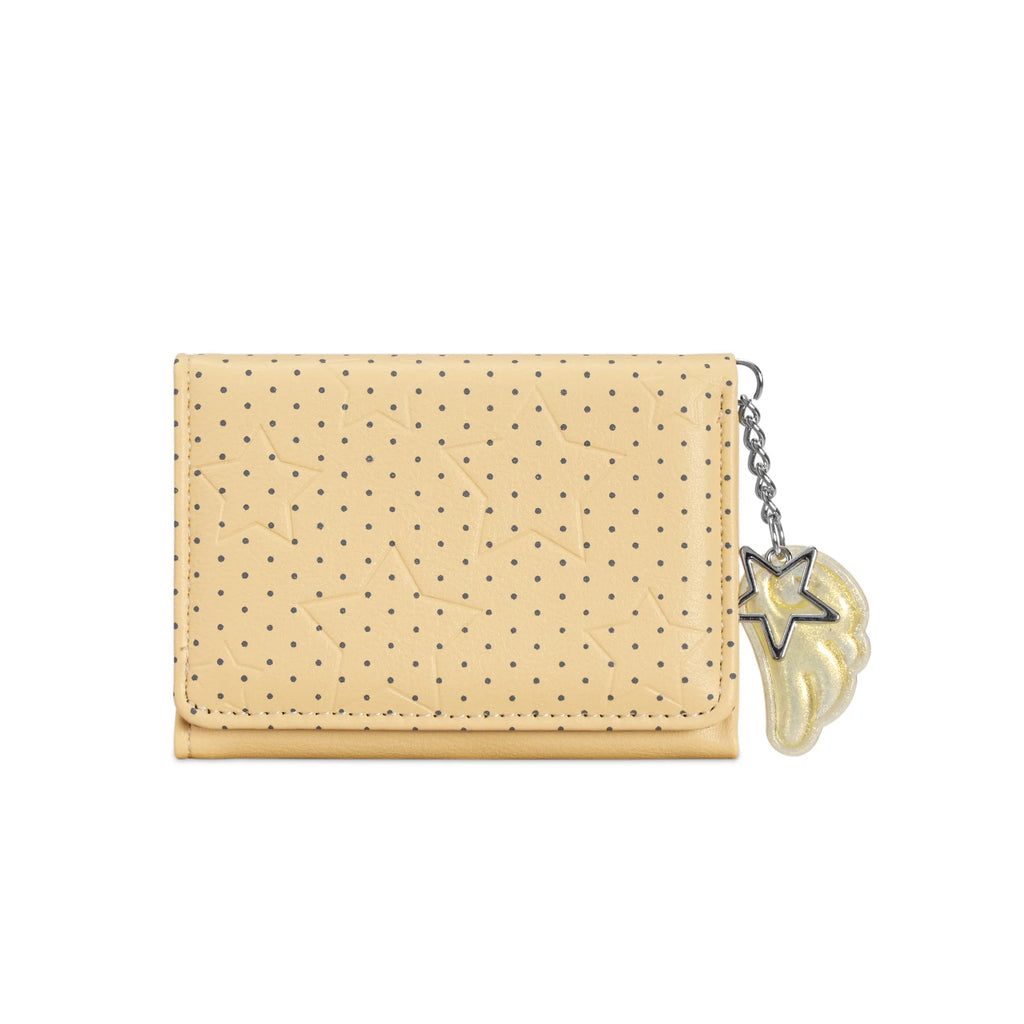 Mini Bifold Women's Wallet, Polka Dot PU Multi-functional Key Hanging Card Holder Purse for Daily Outing Small Gift