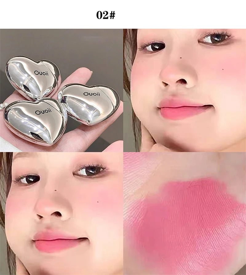 Lavender Matte Liquid Blush Velvet Heart Strawberry Peach Face Pigment Lasting Beauty Natural Cheek Tint Cream Blush Makeup