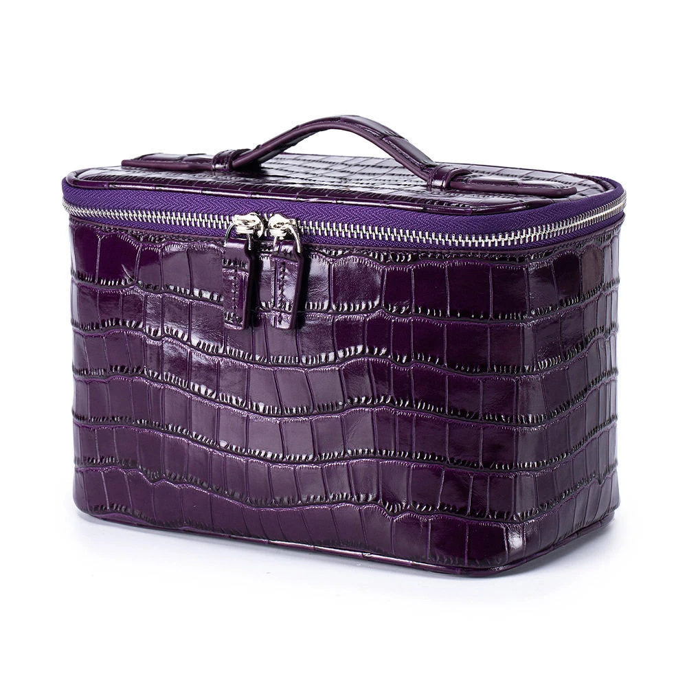 Customized Name 'Crocodile Pattern' Leather Portable Large-Capacity Multi-Zone Storage Makeup Bag Storage Bag