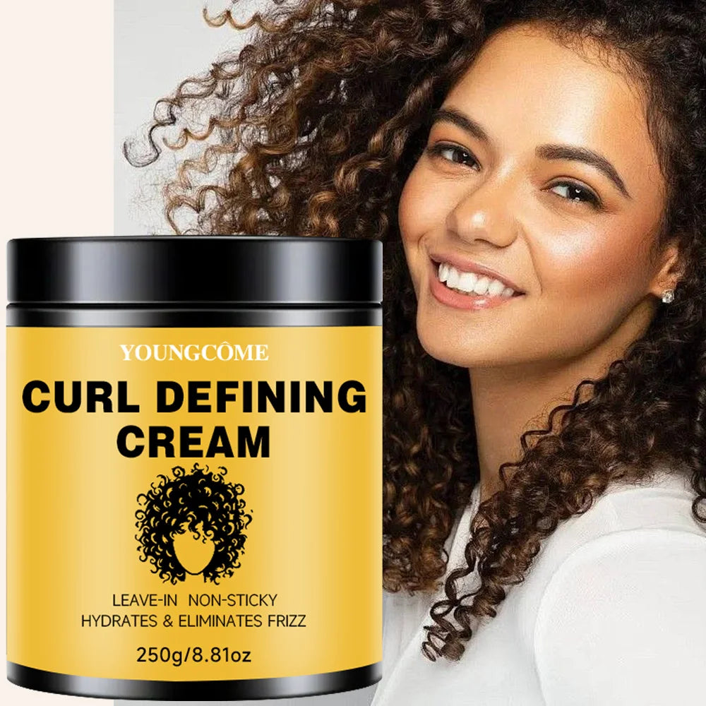 250g Hair Curling Cream Curly Hair Enhancer Moisturizing Frizzy Styling Wavy Wigs Enhance Smooth Nourishing Curl Boost
