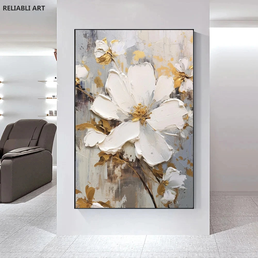 Modern Light Luxury Living Room Decor, Abstract Flower Art Posters,Home Decoration, Prints Canvas Wall Picture,Unframed