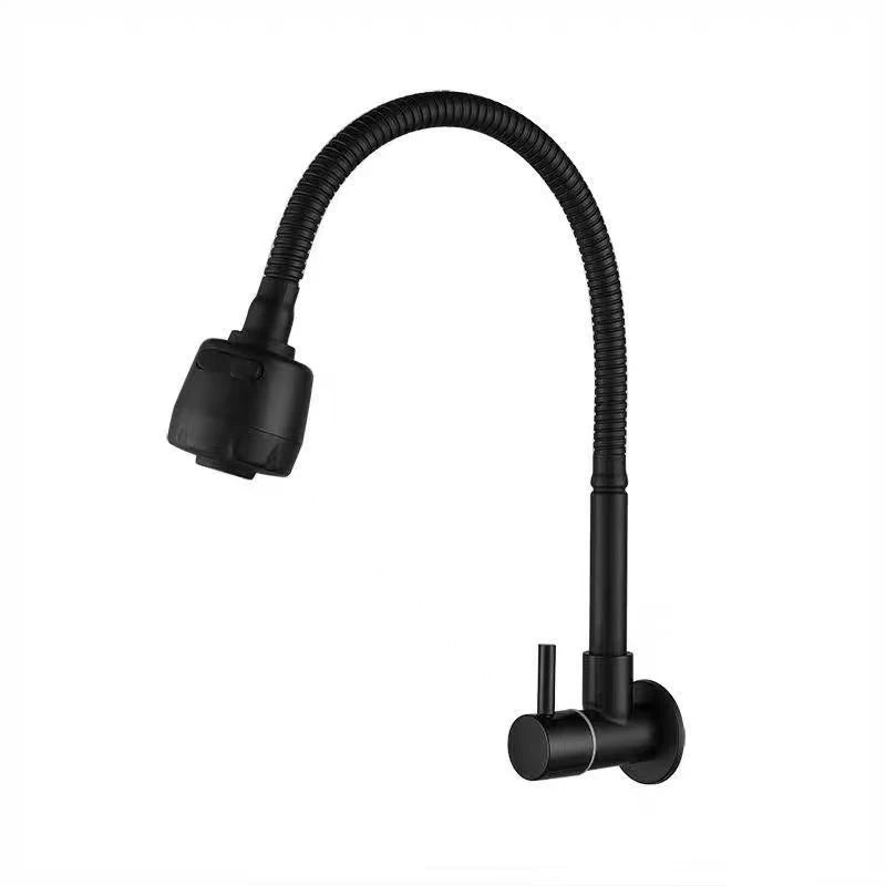 Wall Mounted Stainless Steel Single Cold Water Faucet Universal Rotation for Garden Balcony Washbasin Mop Pool Outdoor Use