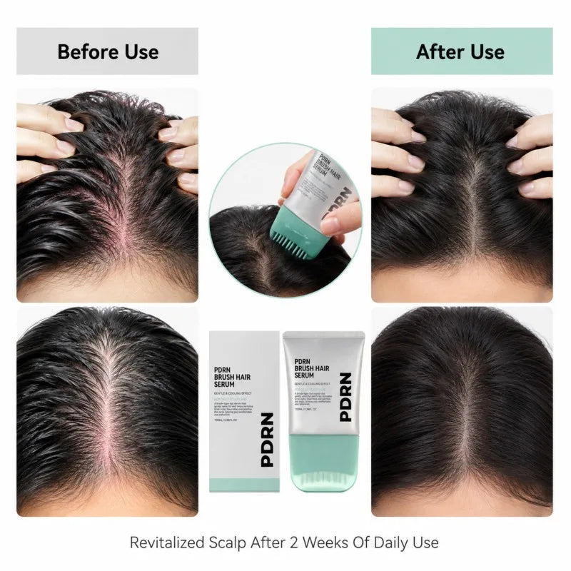 PDRN Hair Serum Cooling Brush Strengthen Hair Root Anti Hair Tired Scalp Nourishing Treatment for Scalp Massage Care Serum