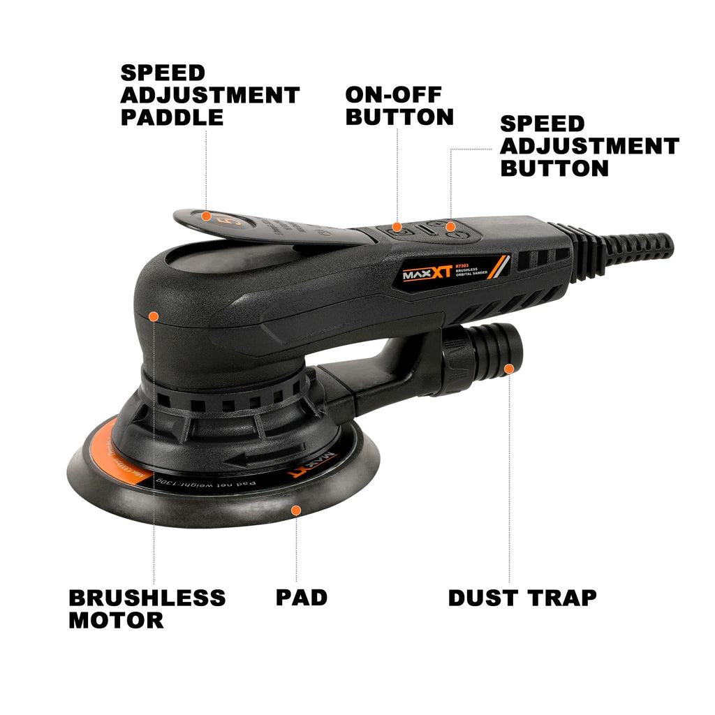 MAXXT 6Inch 150mm Power Sanding Machine Electric Orbital Sander Central Vacuum Brushless Motor Sander Orbital Car Polisher