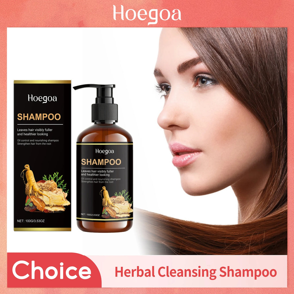 Ginseng Polygonum Multiflorum Shampoo Refreshing Oil Control Anti Dandruff Reduce Loss Repair Damaged Thicken Volumizing Hair