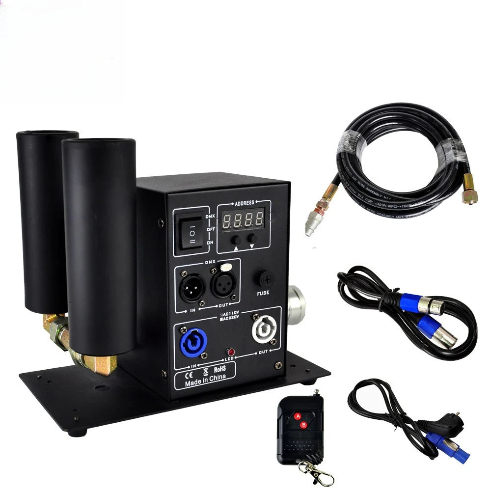 Dual-tube LCD CO2 Air Column Machine Remote Control 6m High Pressure Pipe Stage Effect Device
