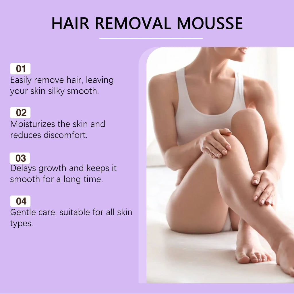 Hair Removal Mousse For Underarm Body Leg Sensitive Skin Fast-Acting Gentle Depilatory Soothing Painless Hair Removal Cream Set