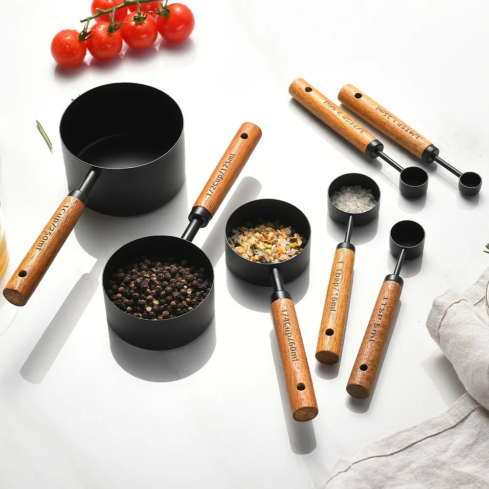 8Pcs Measuring Spoon Set Stainless Steel Multifunctional Cookware Portable Heavy Duty Kitchen Gadgets Baking Seasoning Spoon