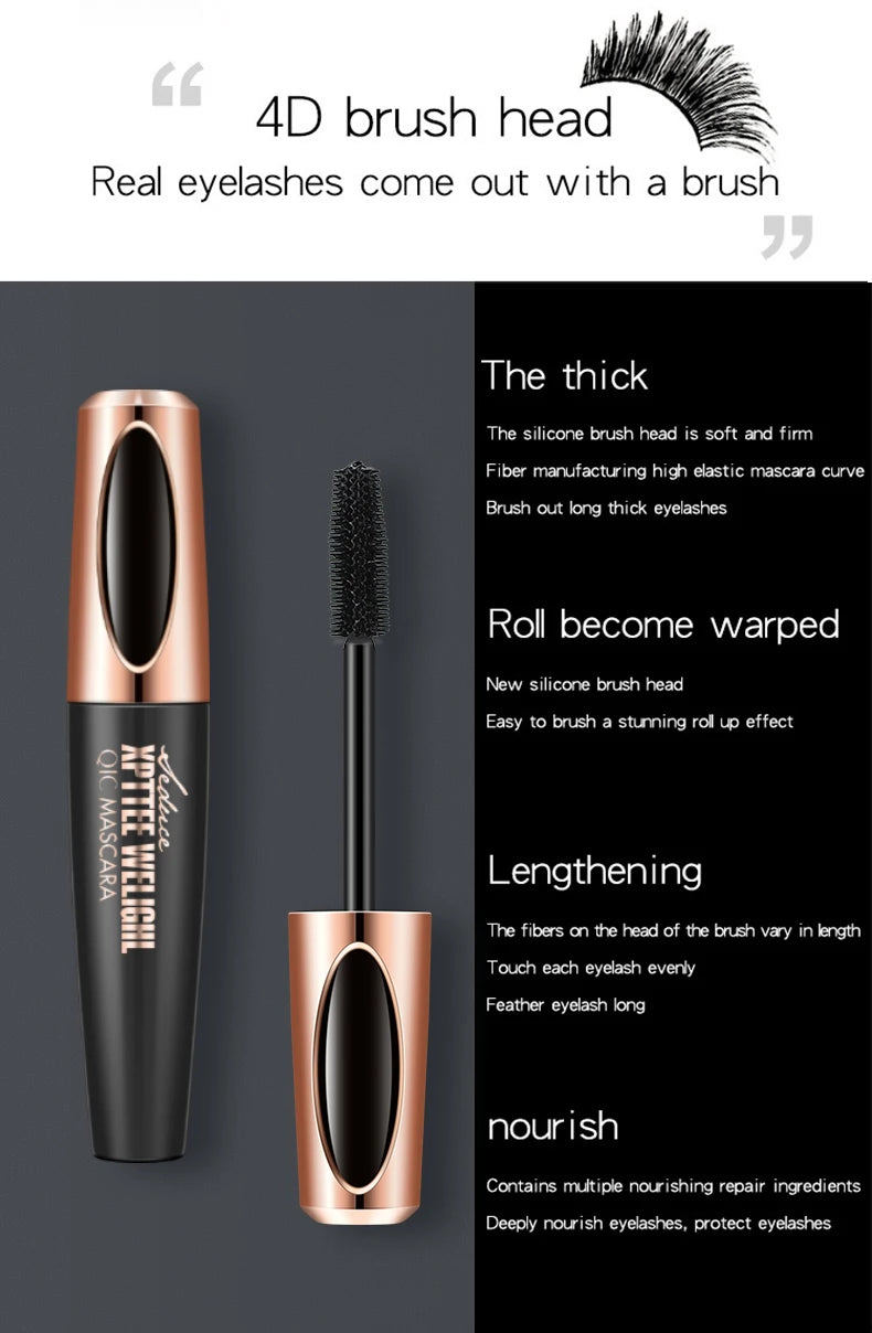 1PC 4D Silk Fiber Lash Curling Mascara for Eyelash Extension Black Thick Long Waterproof  Eye Lashes Mascara Makeup Cosmetics