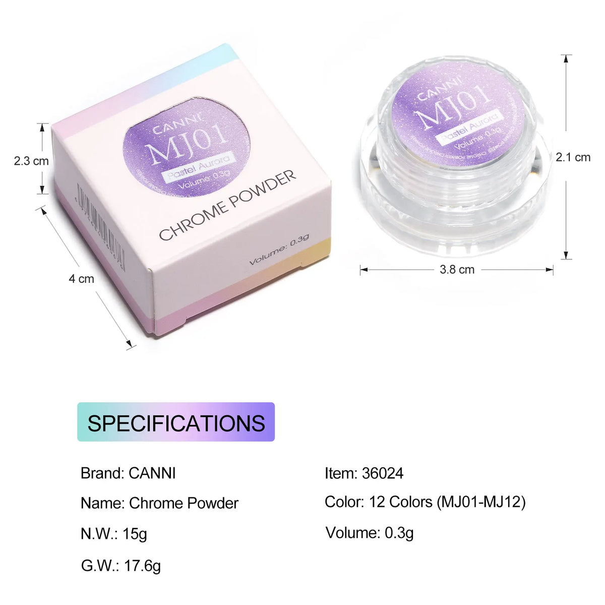 CANNI Top Coat for Chrome Powder 9ml Easy Apply with Stronger Mirror Effect Mirror Metallic Pigment for Gel Nail Art Salon