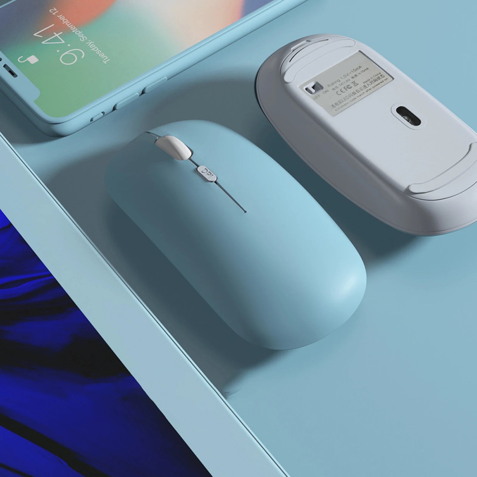Portable Creative Mini Ultra Slim Cute Wireless Bluetooth Mouse 2.4G Receiver Laptop Gaming Mice PC 1000dpi Computer Accessories