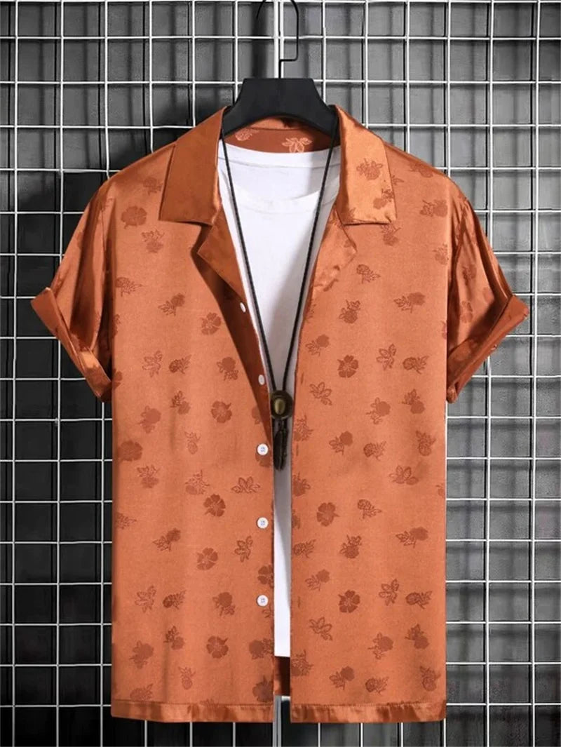 Men's Abstract Art Cuba Collar Shirts Hawaiian Loose Breathable Beach Wear Men's Outdoor Street Fashion Shirt Summer Men's Top