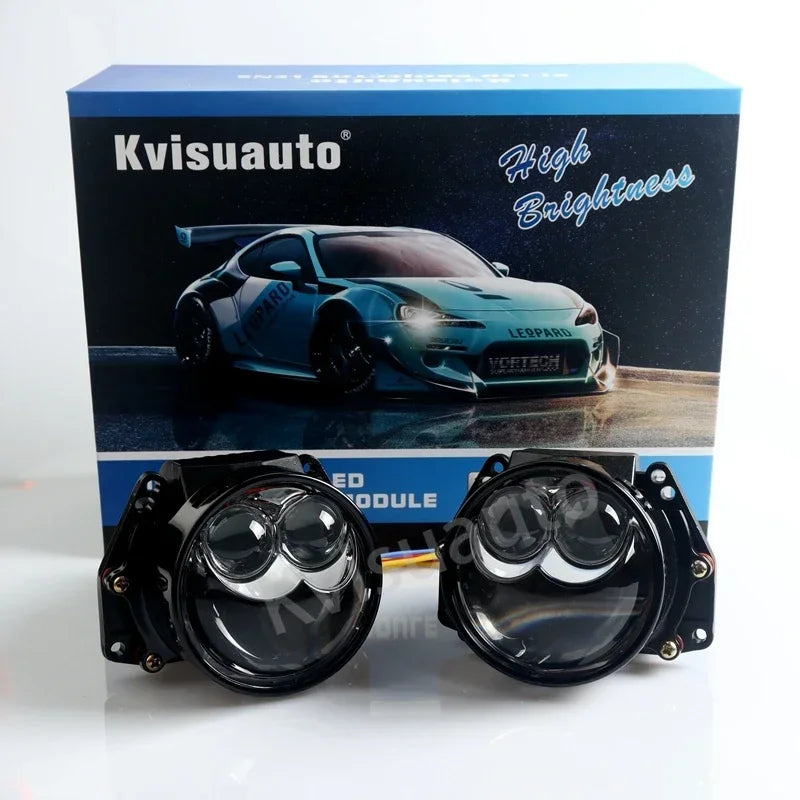CQL KVISUAUTO 3 inch R12 47w 55w double matrix bi led projector lamp lens