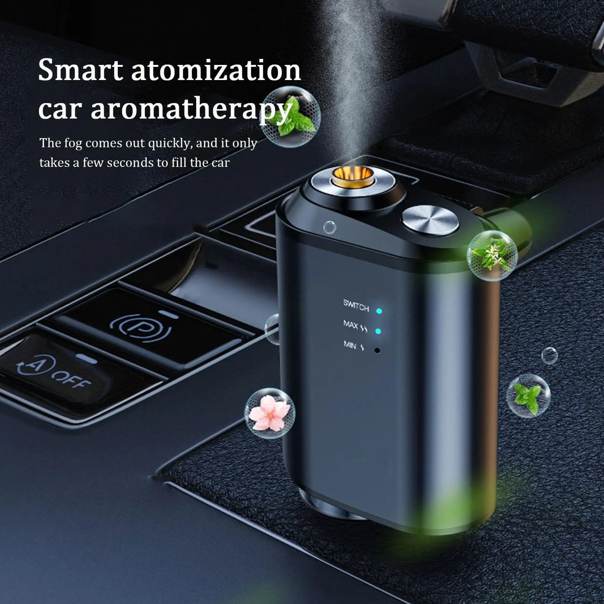 Car Mounted Intelligent Fragrance Spray Perfume Essential Oil Diffuser Humidifier Portable Car Bedside Fragrance Accessories
