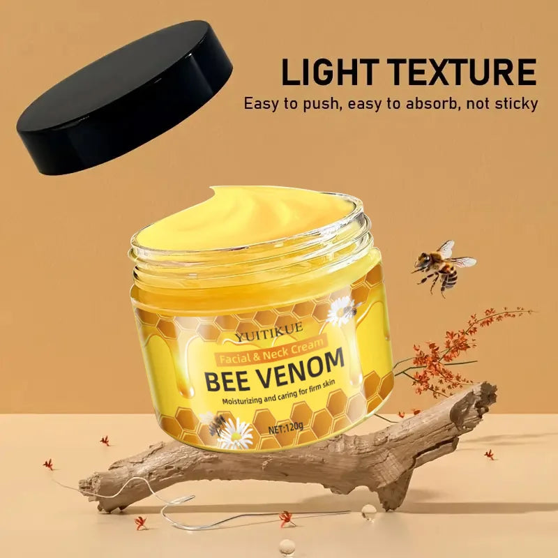 YUITIKUE 120g Bee Venom Face & Neck Cream, Hydrating Smooth Firming, Topspin Lift Delicacy Skin Care