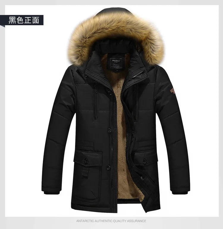 Men's Cotton-Padded Jacket Mid-Length Coat Loose Large-Sized Autumn Winter Warm Export Quality Fashionable Men's Outerwear