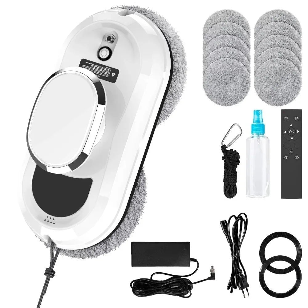 Remote Control Robot Glass Cleaner 3 Cleaning Modes Intelligent Navigation Window Cleaning Robot 10 Cleaning Cloths