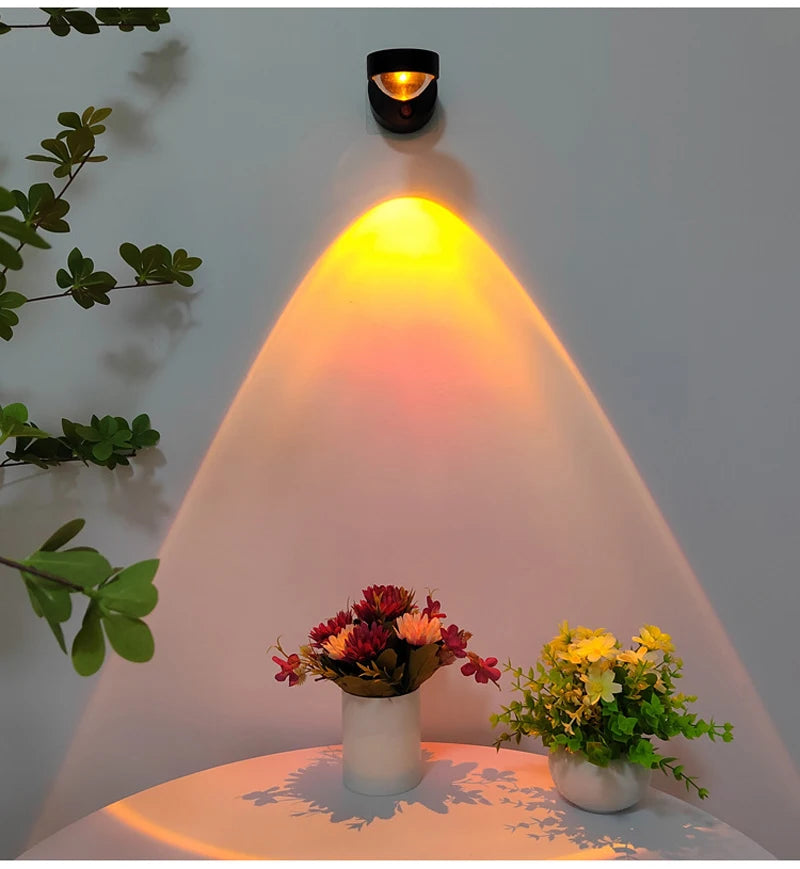 Wireless Sunset Lamp Night Light Projector Deoration Home Wall Lamp Kitchen Display Cabinet Cupboard Bedroom RV Reading Lamps