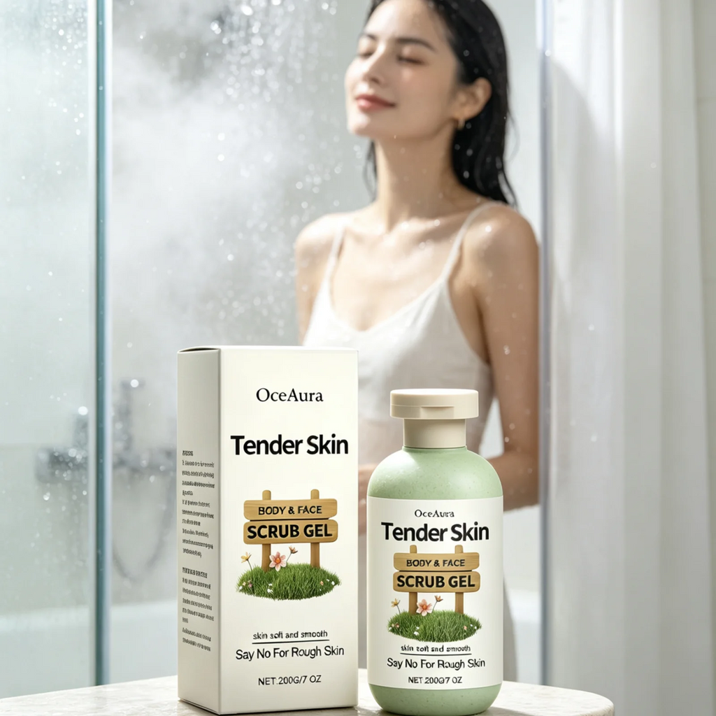 OceAura Tender Skin Scrub Gel Dead Skin Removal Deep Cleansing Smoothing Skin Renewal Refreshing Non Greasy Exfoliating Gel 200g