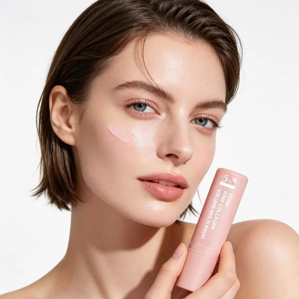 PDRN Pink Collagen Volume Multi Balm Stick Hydrating Wrinkle Cream NAD Stick for Face,Under Eyes, Lips Fine Lines, Firming Care