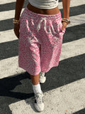 Women's Leopard Print Drawstring Waistband Wide Leg Shorts, Versatile Casual Daily Wear, Recommended for Summer Fashion
