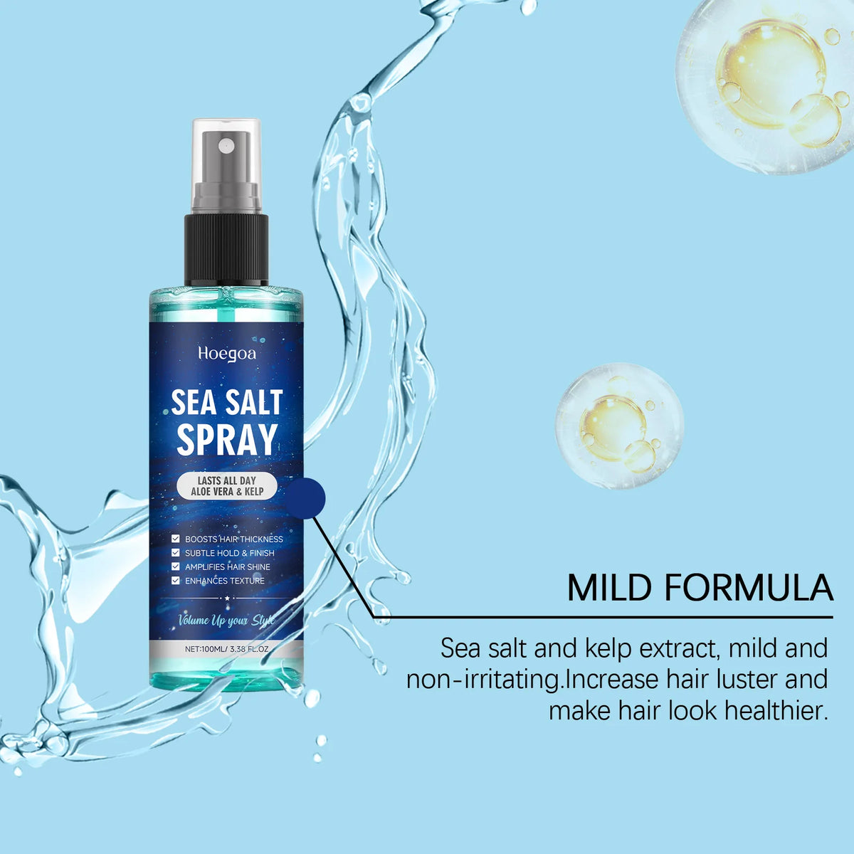 Sea Salt Texturizing Spray Create Natural Beach Waves Improve Hair Texture Lightweight Non Greasy Styling Mist Adds Thickness