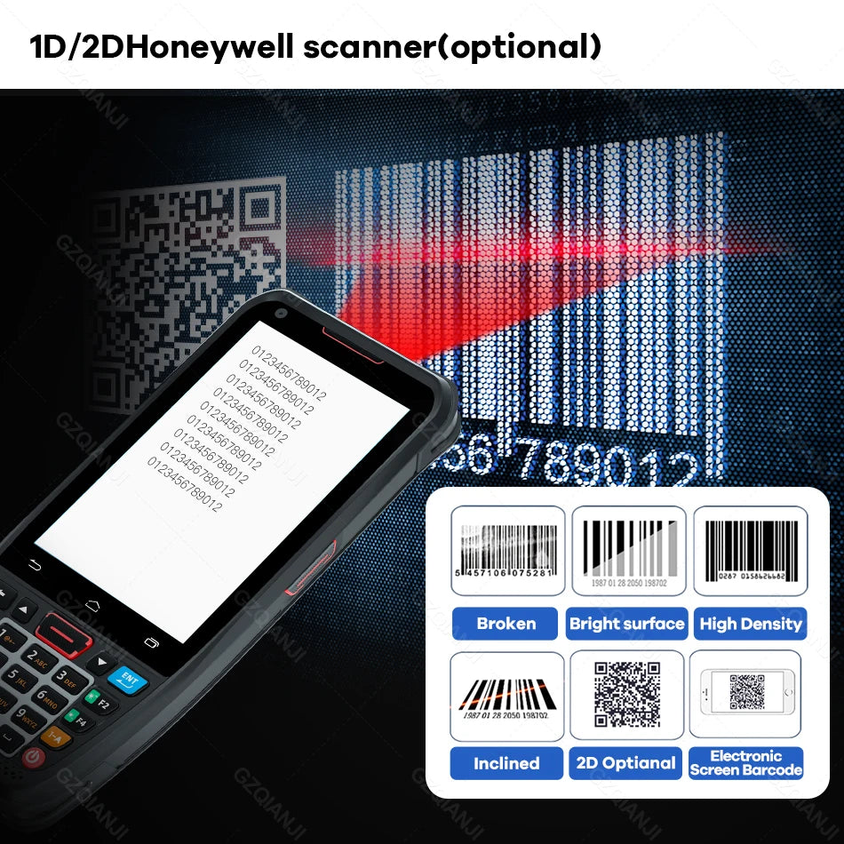 Android 10 PDA Handheld Terminal 2D Barcode Scanner 4G Data Collector NFC Cradle Charger Optional Logistics Warehousing Device