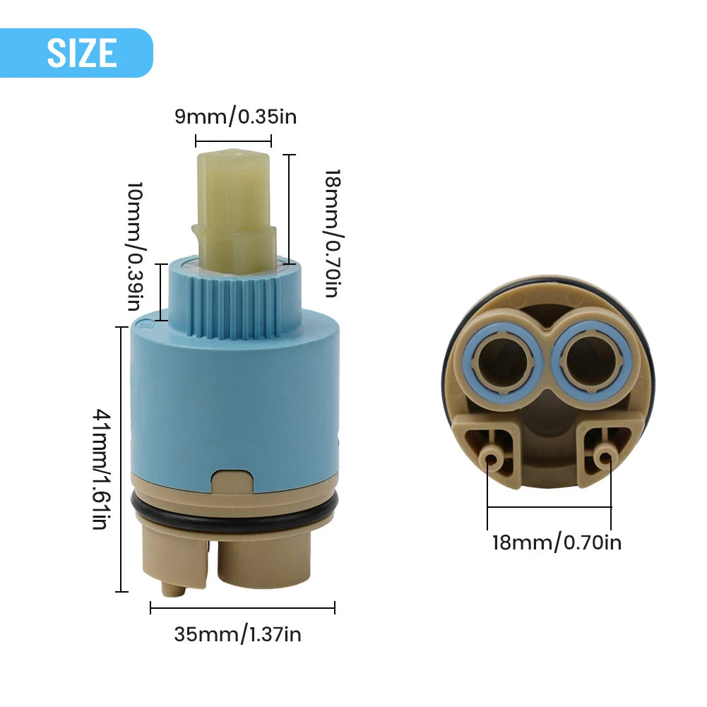 Fit For Most Sink Faucets Lever Tap Mixer Tap Cartridge Bathroom Kitchen 35/40mm Ceramic Disc Fittings Parts Tools