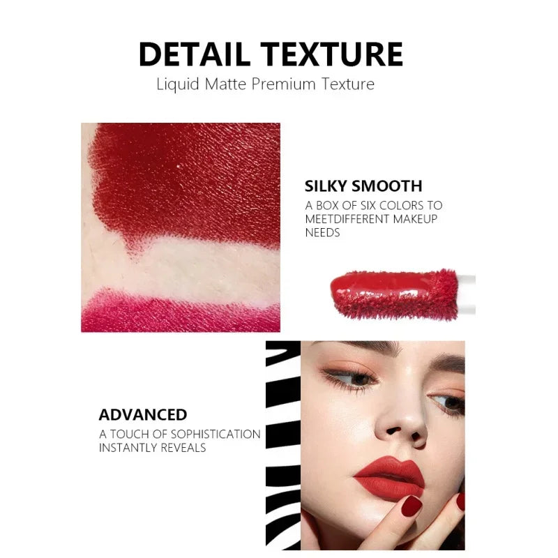 Fit Colors 4-Piece Velvet Lip Gloss Set - Non-Transfer Matte Diamond Finish Long-Lasting Waterproof Lip Gloss Collection