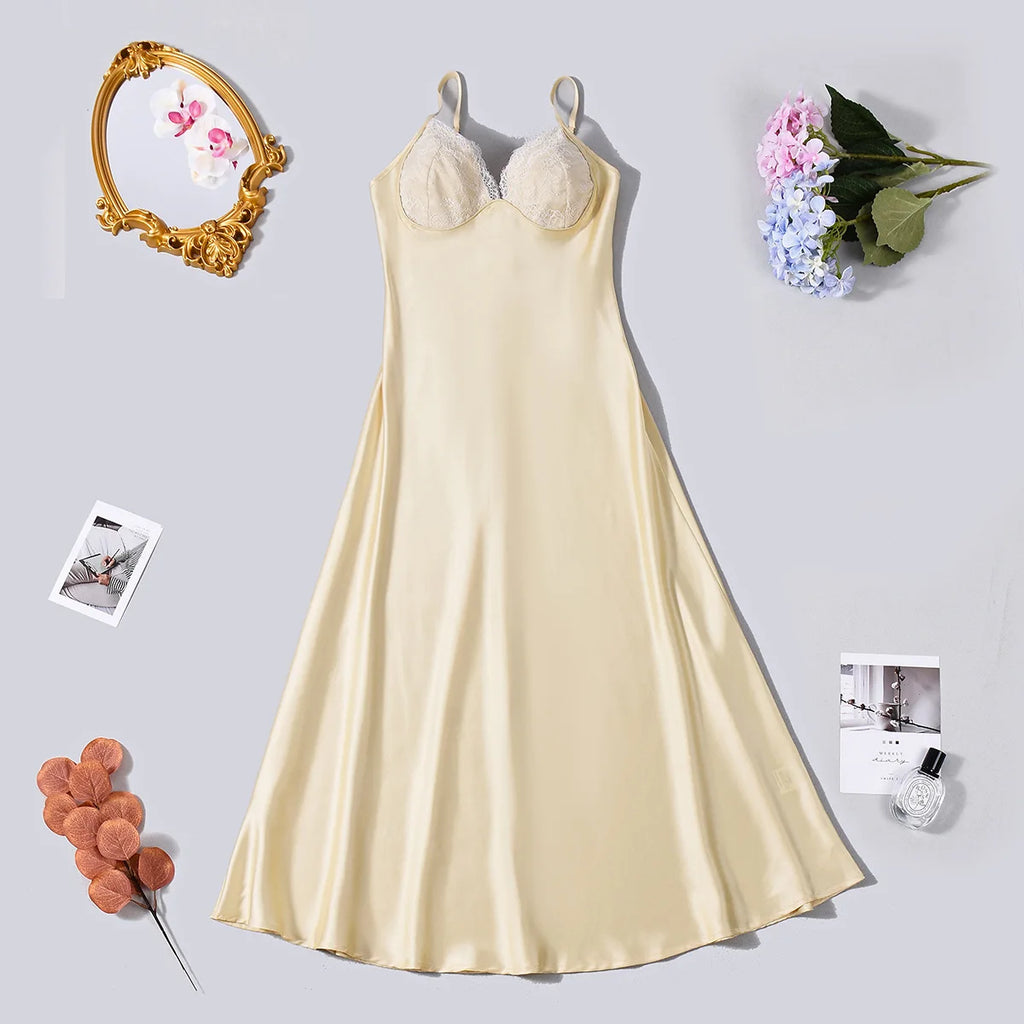 Women Elegant Satin Dresses Lady Sexy Backless Sleeveless Long Dress Solid Color 2026 Summer Female Party Evening Slim Dresses