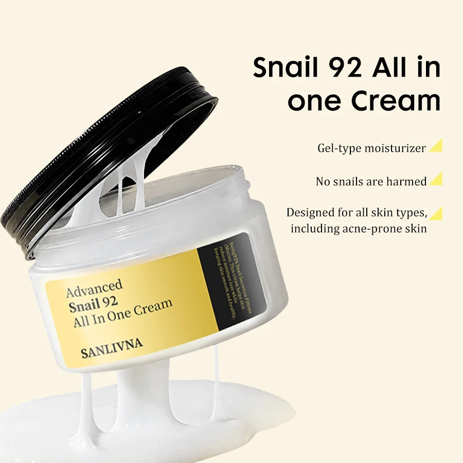 2Pcs Facial Skincare Set,96 Snail Mucin Power Essence & Multi-Active Cream,Face Moisturizer Anti-aging Serum for Dull Skin