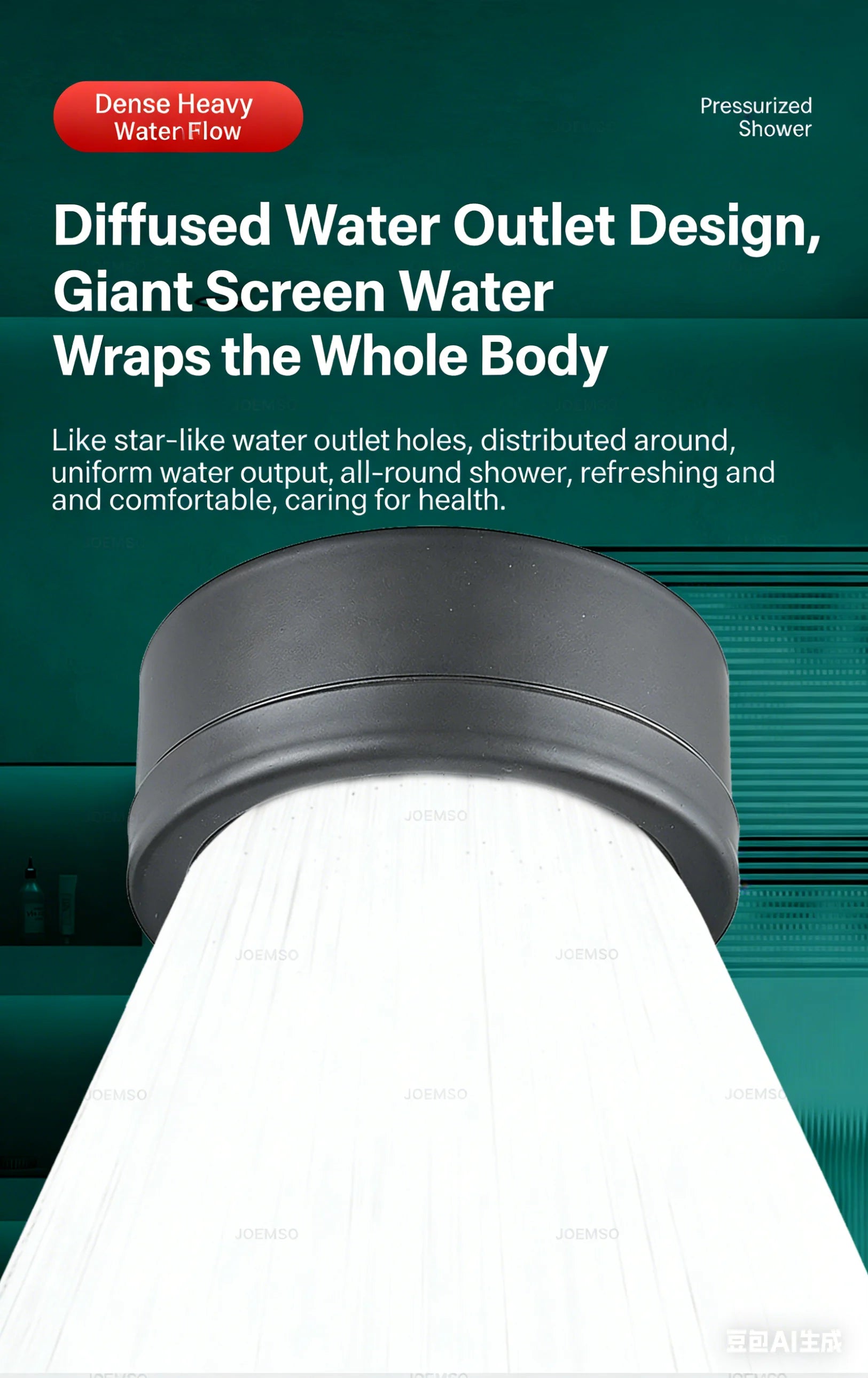 304 stainless steel shower head, handheld shower head for bathroom bathing, bathroom shower head