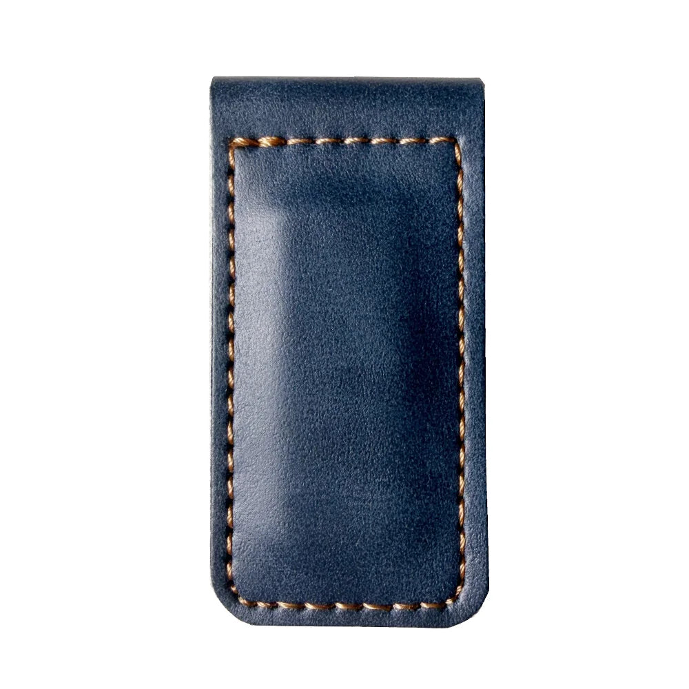 Slim Magnetic Money Clip PU Leather Business Card Holder for Men