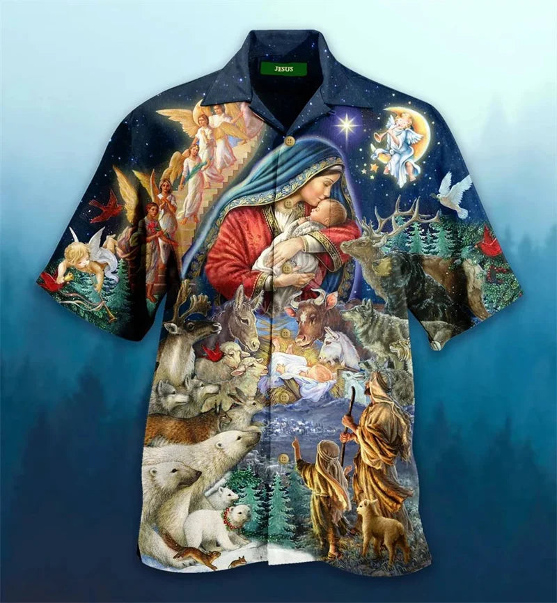 Jesus Love Me God Loves The World  Hawaiian Shirts Mens Womens Fashion Cool Beach Shirts Summer Cool Floral Shirt Tops Clothes