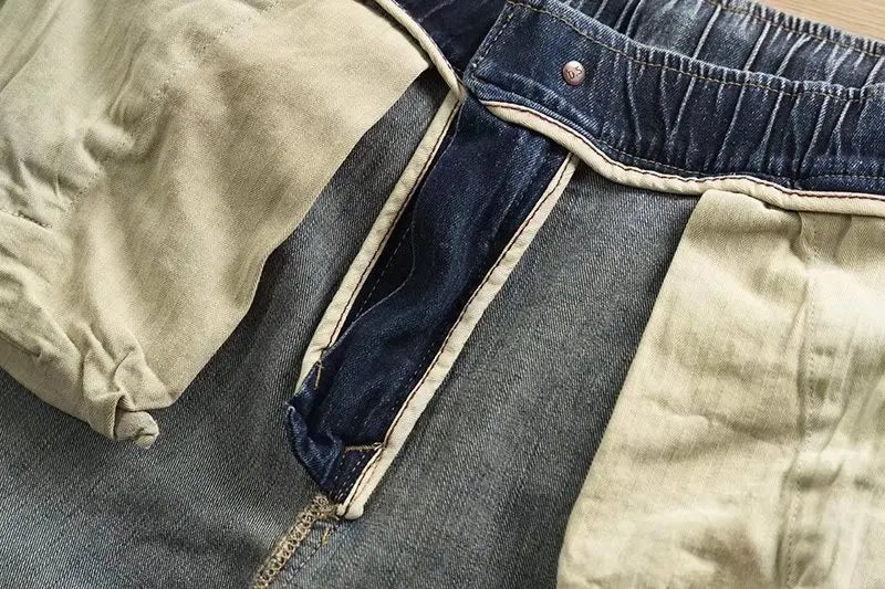 Wholesale 2022 New Denim Men's Stretwear Beam-legged Harem Pants for Young Students Loose Drawstring Sweatpants Baggy Jeans