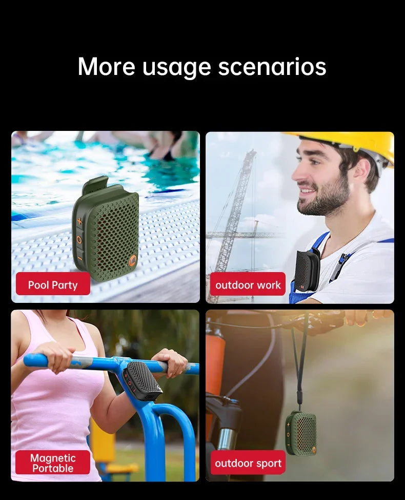 Mini Outdoor Speaker M3 TWS Stereoscopic Wireless Touch Speaker Lightweight Bluetooth 5.4 Magnetic Clip Sports Music Player