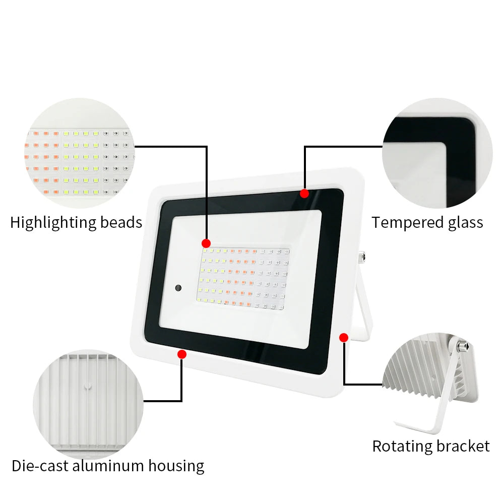 Led RGB Flood Light 20W 30W 50W 100W IP68 Outdoor Floodlight Spotlight AC 220V/110V Reflector Projector Lamp Garden RGB Lighting