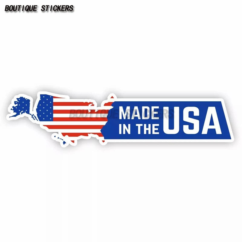 Made In The USA America FLag Badge Vinyl Sticker Decal