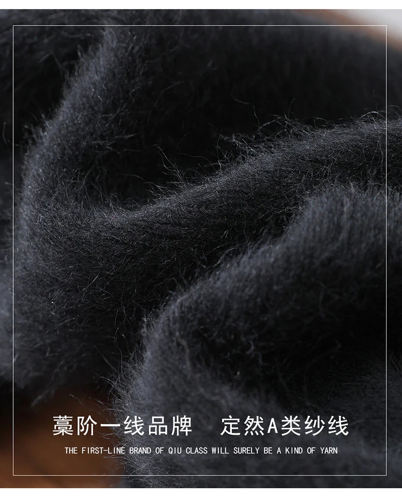 100% Mink Cashmere Pants Autumn Winter New Men' Elastic Waist Cashmere Pants Youth High-End Warm Outside Leggings Thick Casual