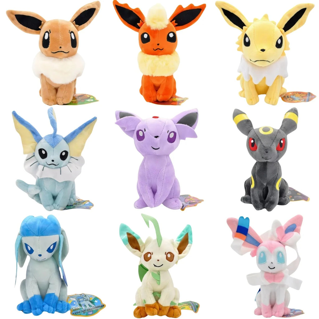 Soft Eevee Plushies Plush Toys Eevee Evolution Sylveon Umbreon Espeon Sylveon Glaceon Jolteon Stuffed Animals Peluche Dolls Gift
