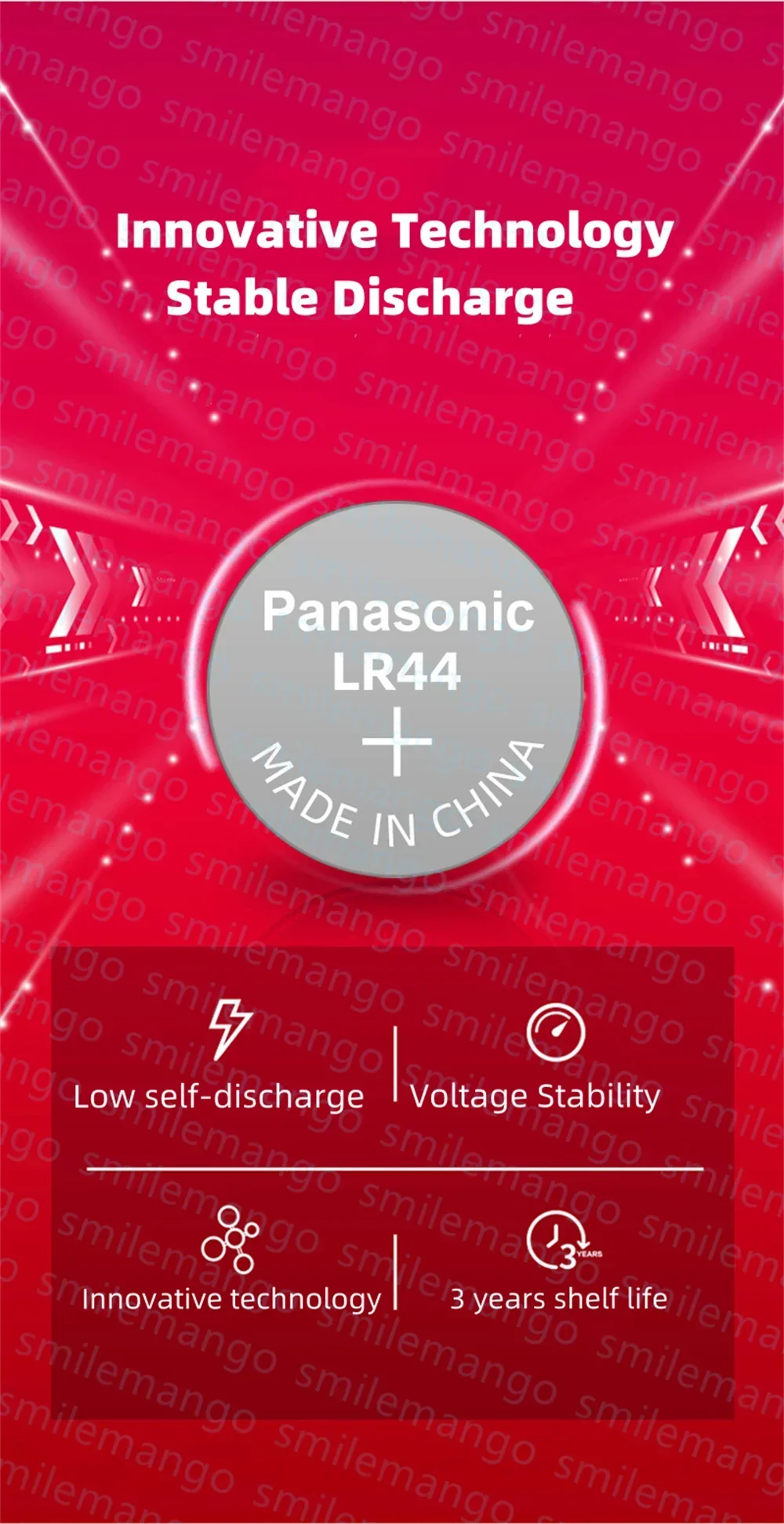 Original Panasonic 1.5V LR44 AG13 175mAh Button Cell Battery 357 SR44 LR1154 Button Batteries For Watch Calculator Coin Cell Toy