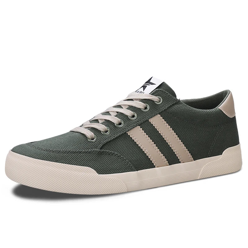 Hot Retro Green Vulcanize Shoes Men Breathable Leisure Shoes For Men Lightweight Flat Casual Canvas Sneaker Men zapatos de lona