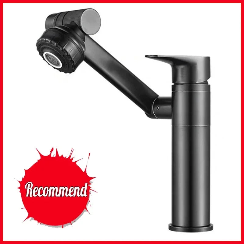 1080° Swivel Bathroom Sink Faucet Basin Faucet Mixer Deck Mounted Splash Proof Water Tap Shower Head Aerators Tapware