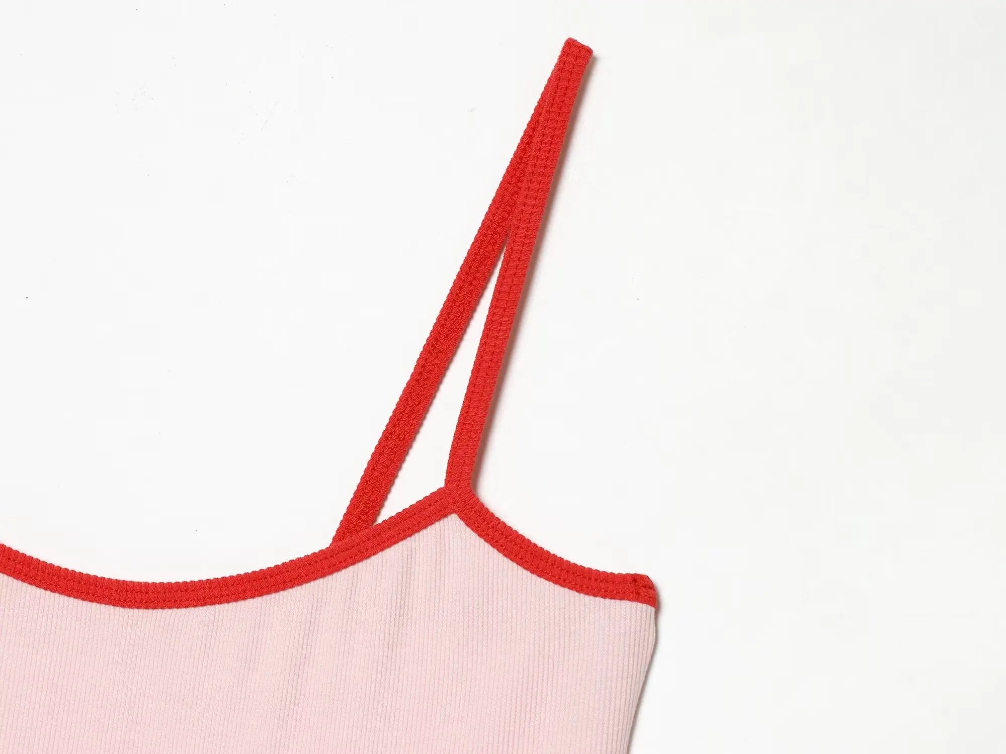 Women's Jumpsuit 2026 Summer New Cute Hot Girl Style Fashion Round Neck Color-Blocked Piping Straps Cotton Blend Fabric