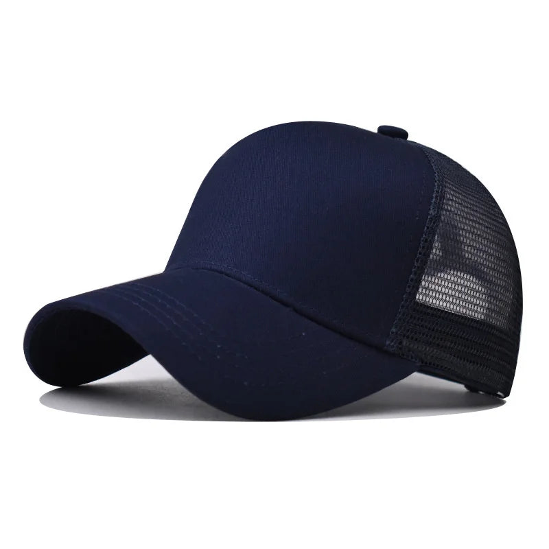 2024 Summer 14 Style Polyester Solid Casquette Baseball Cap Adjustable Outdoor Breathable Mesh Snapback Hats for Men and Women