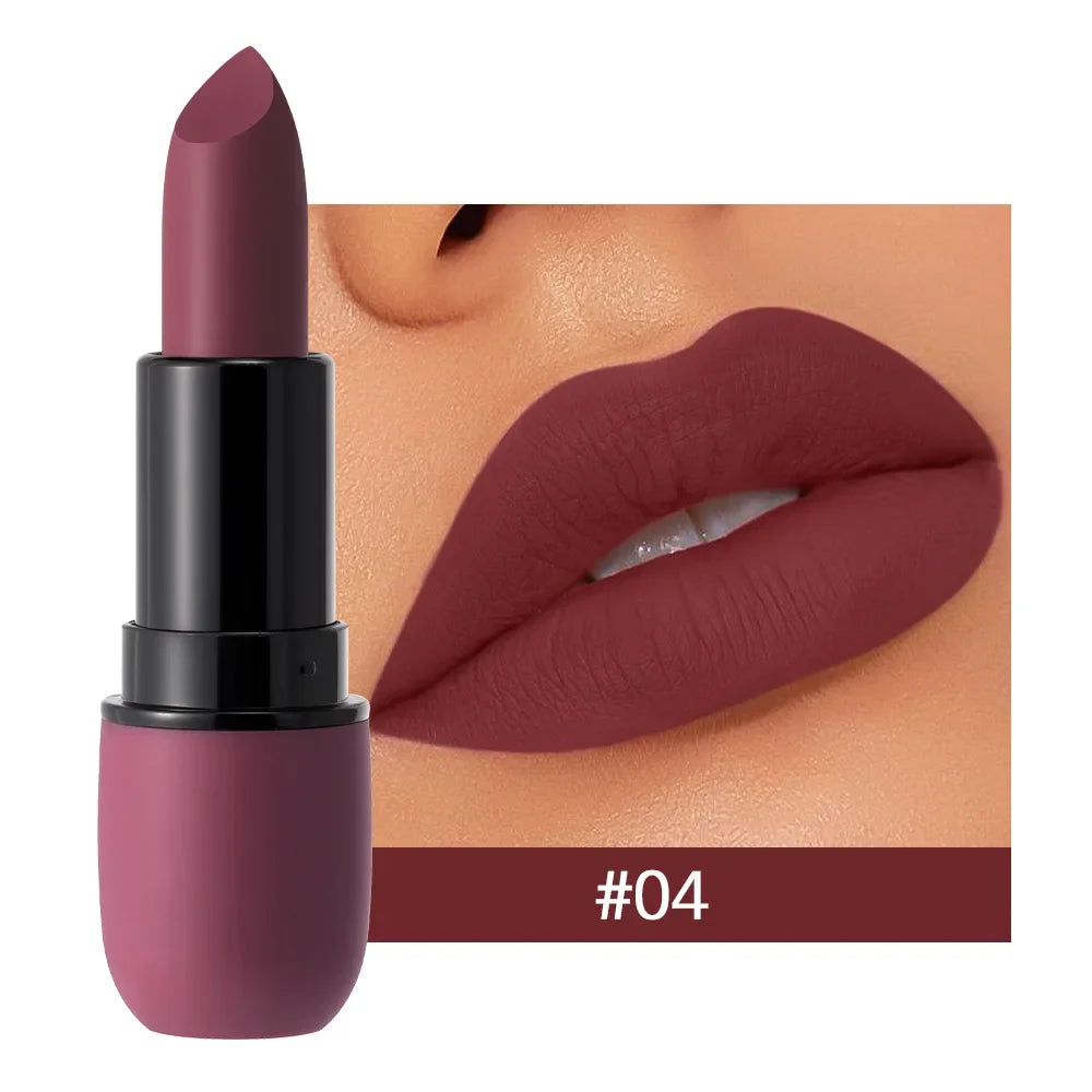 6 Colors Sexy Matte Lipstick Waterproof Long Lasting Color Rendering Non-stick Velvet Lips Contour Pencil Woman Makeup Cosmetics