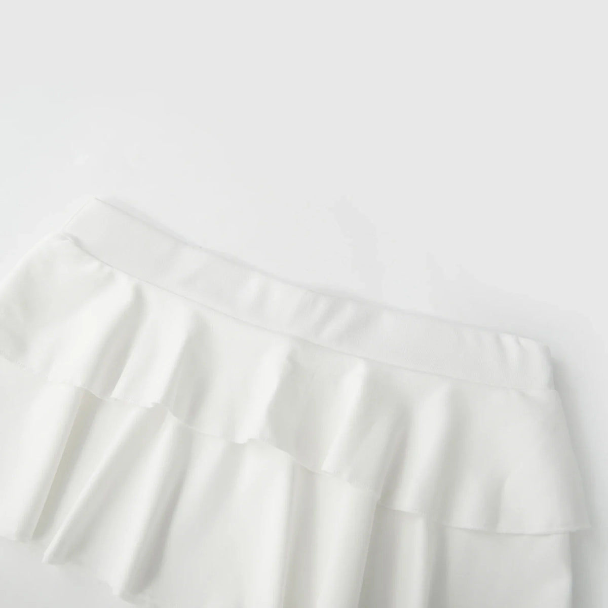 Women's Mini Skirt Low Waist Solid Color Pleated Skirt White Basic Double Layer Sexy Hottie Skirts Solid Color 2026 Summer Trend