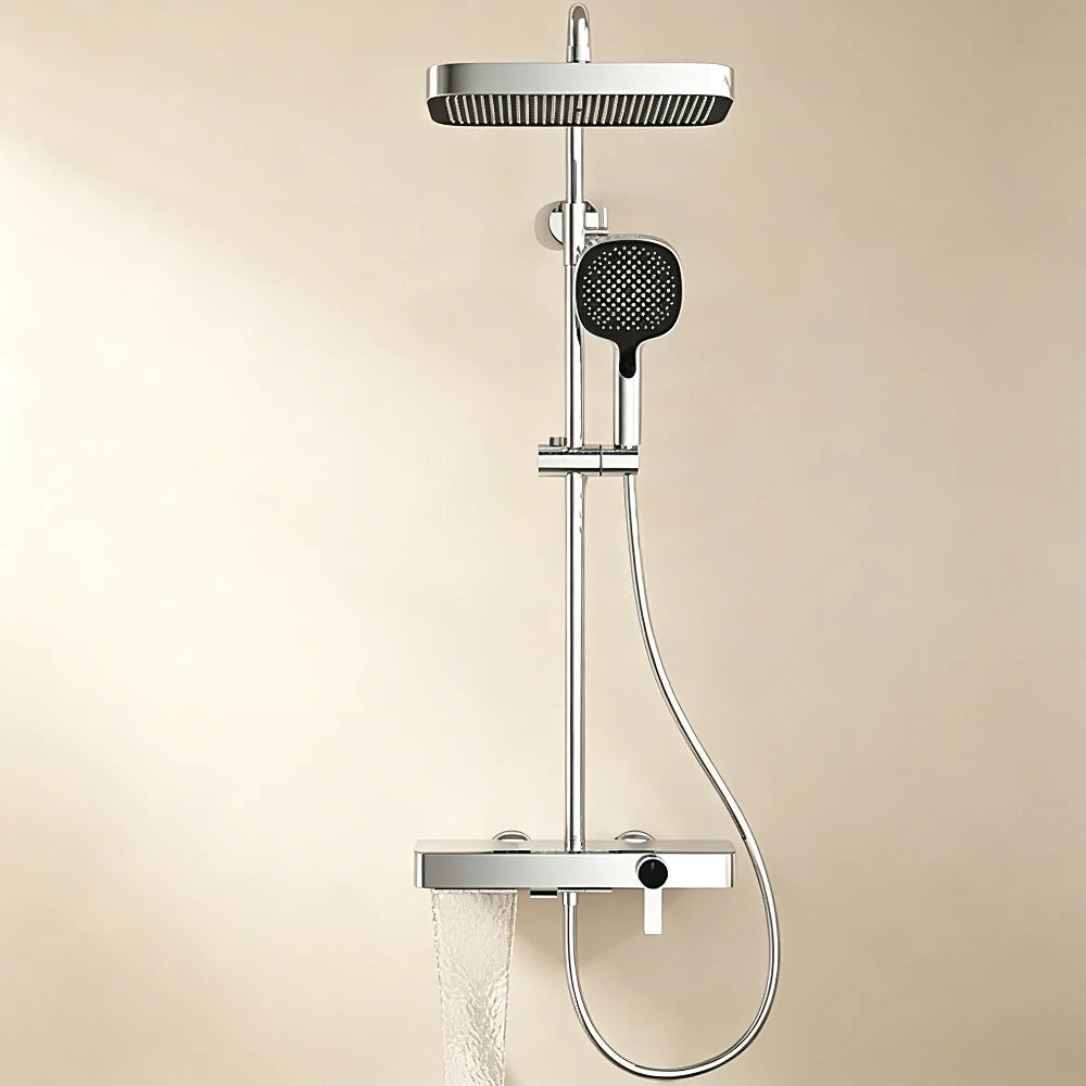 3-way Rainlfall Showers System Set Wall Mounted Bathroom Shower Faucet Set Brass Shower Mixer Crane with Hand Shower Set