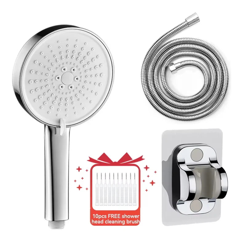 12.5cm Big Panel Shower Head,High Pressure Rainfall Shower Set Water Saving Shower,5 Modes Adjustable Shower Head Bathroom Tools