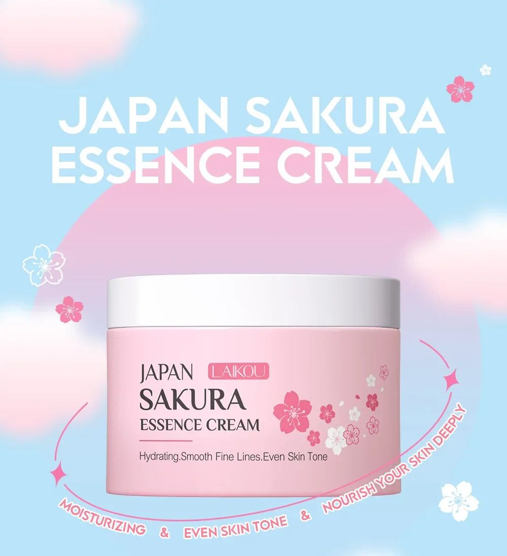 LAIKOU Sakura Essence Cream 25g - Moisturizing, Even Tone, Smooth Fine Lines with Niacinamide & HA
